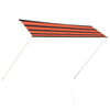 vidaXL Retractable Awning, PA Coated Polyester, 200x150 cm, Orange and Brown - Image 12 of 35