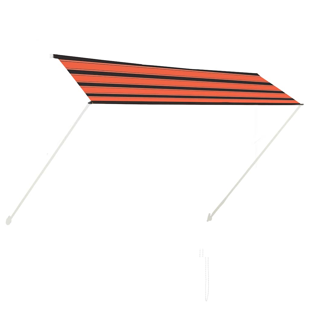 vidaXL Retractable Awning, PA Coated Polyester, 200x150 cm, Orange and Brown - Image 12 of 35