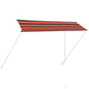 vidaXL Retractable Awning, PA Coated Polyester, 200x150 cm, Orange and Brown - Image 8 of 35