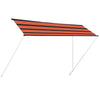 vidaXL Retractable Awning, PA Coated Polyester, 200x150 cm, Orange and Brown - Image 9 of 35