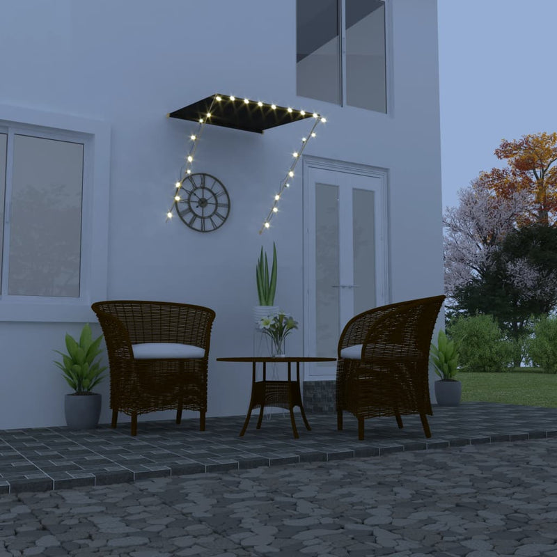 Tenda da Sole Retrattile con LED 100% Poliestere 100×150 cm Antracite - Image 1 of 8