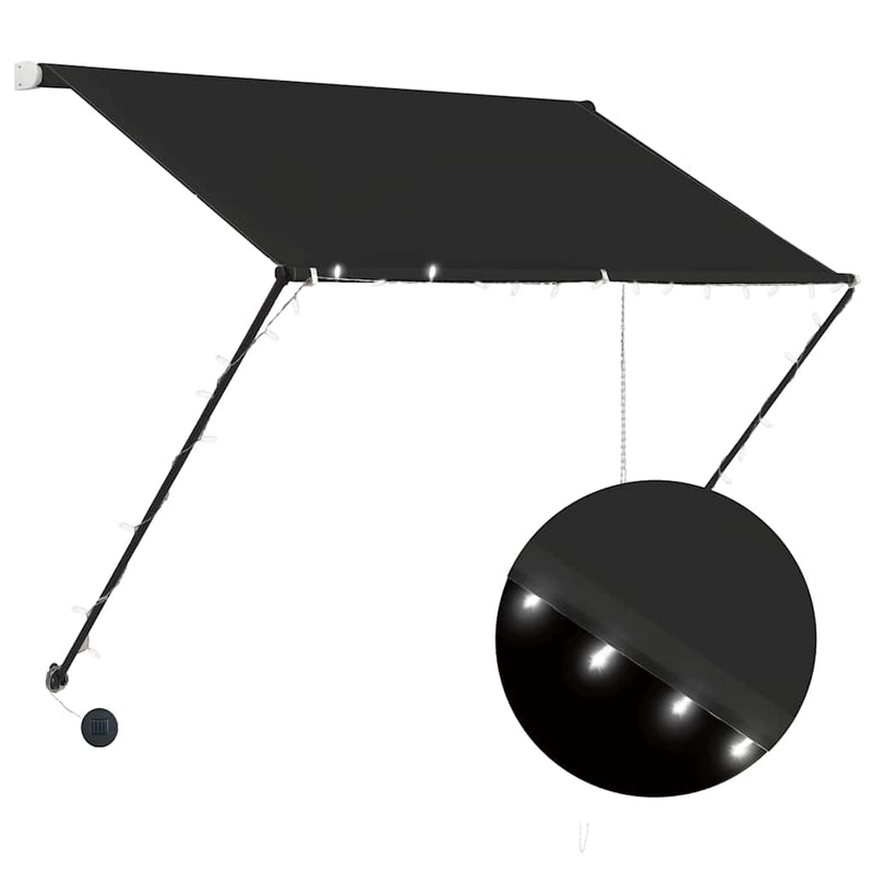 vidaXL Retractable Steel Awning 150x150 cm Anthracite - Image 9 of 36