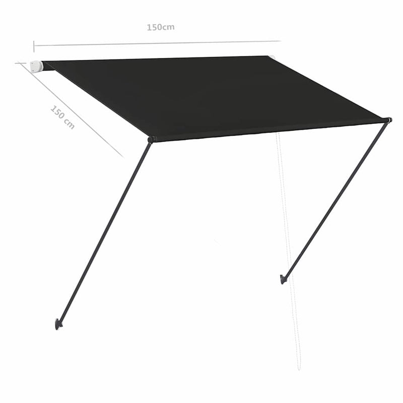 vidaXL Tenda da Sole Retrattile con LED 150x150 cm Antracite - Image 8 of 8