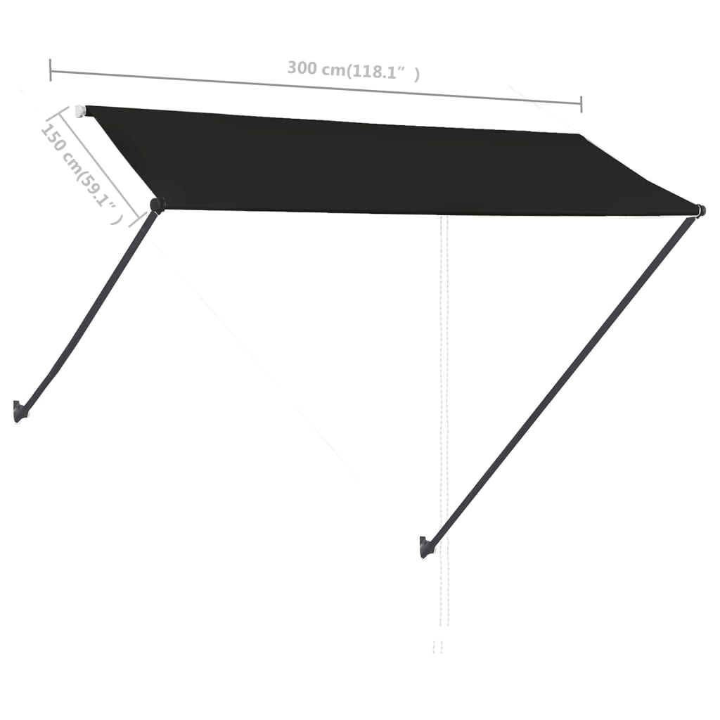 vidaXL Toldo Retráctil con LED 300x150 cm Antracita - Image 38 of 39