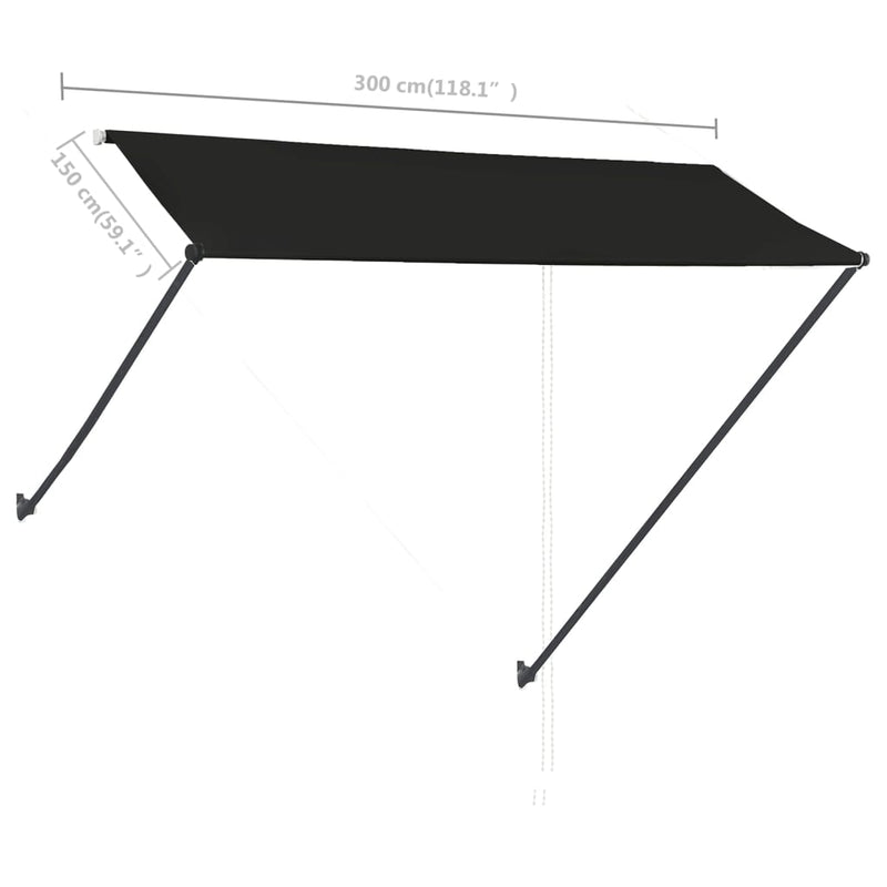 vidaXL Toldo Retráctil con LED 300x150 cm Antracita - Image 38 of 39