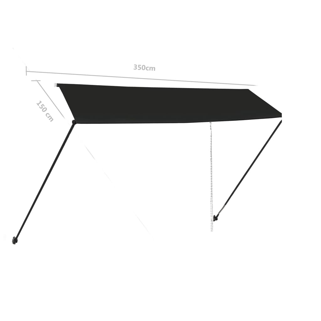 vidaXL Tenda da Sole Retrattile con LED 350x150 cm Antracite - Image 8 of 8