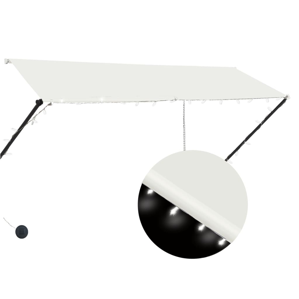 vidaXL Toldo Retráctil con LED y Revestimiento de PA 300x150 cm Crema - Image 2 of 8
