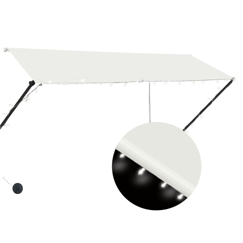 vidaXL Toldo Retráctil con LED y Revestimiento de PA 300x150 cm Crema - Image 2 of 8