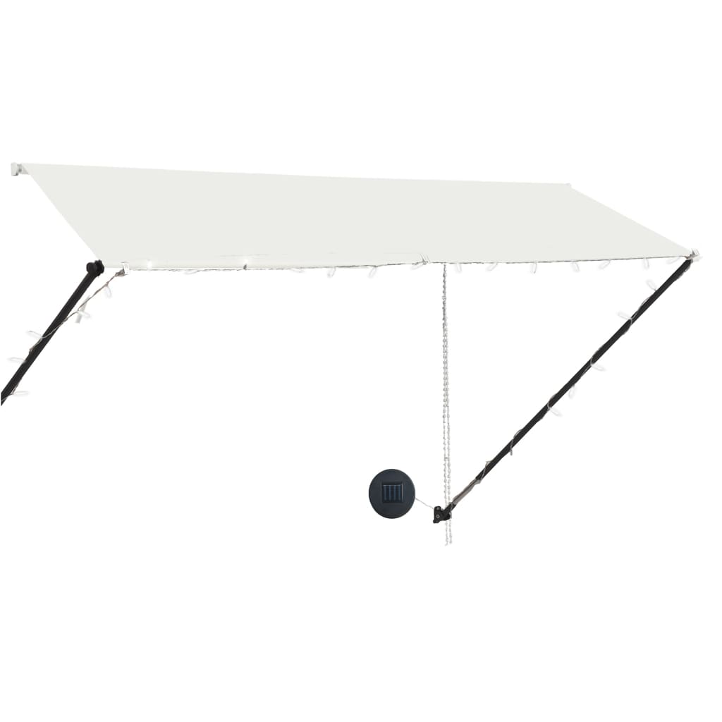 vidaXL Toldo Retráctil con LED y Revestimiento de PA 300x150 cm Crema - Image 3 of 8