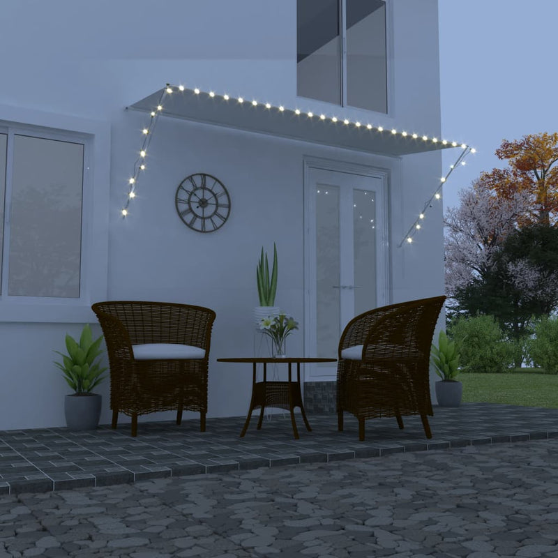 vidaXL Toldo Retráctil con LED y Revestimiento de PA 300x150 cm Crema - Image 1 of 8