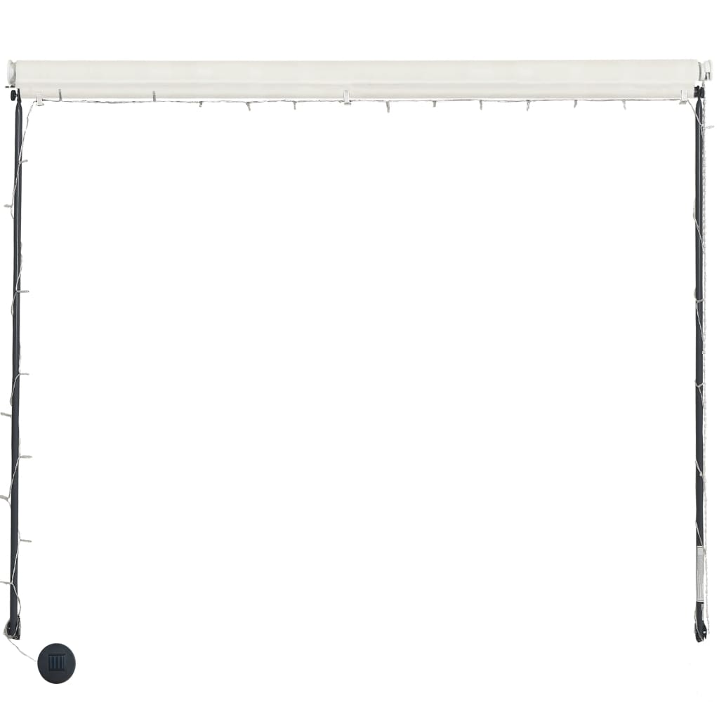 vidaXL Toldo Retráctil con LED y Revestimiento de PA, 350x150 cm, Crema - Image 7 of 15