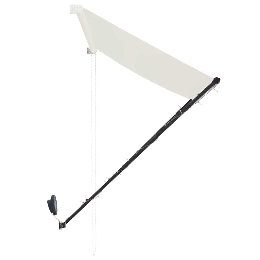 vidaXL Toldo Retráctil con LED y Revestimiento de PA, 350x150 cm, Crema - Image 9 of 15