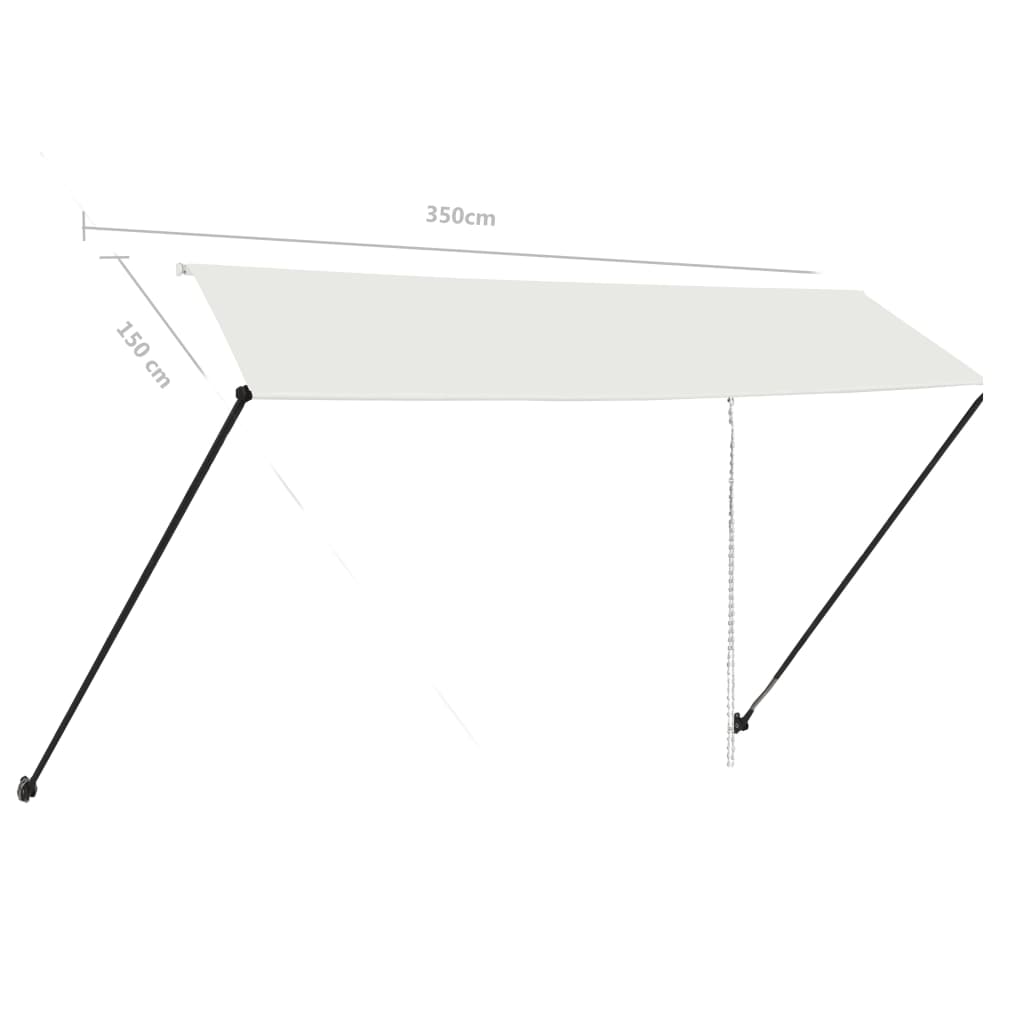 vidaXL Toldo Retráctil con LED y Revestimiento de PA, 350x150 cm, Crema - Image 15 of 15