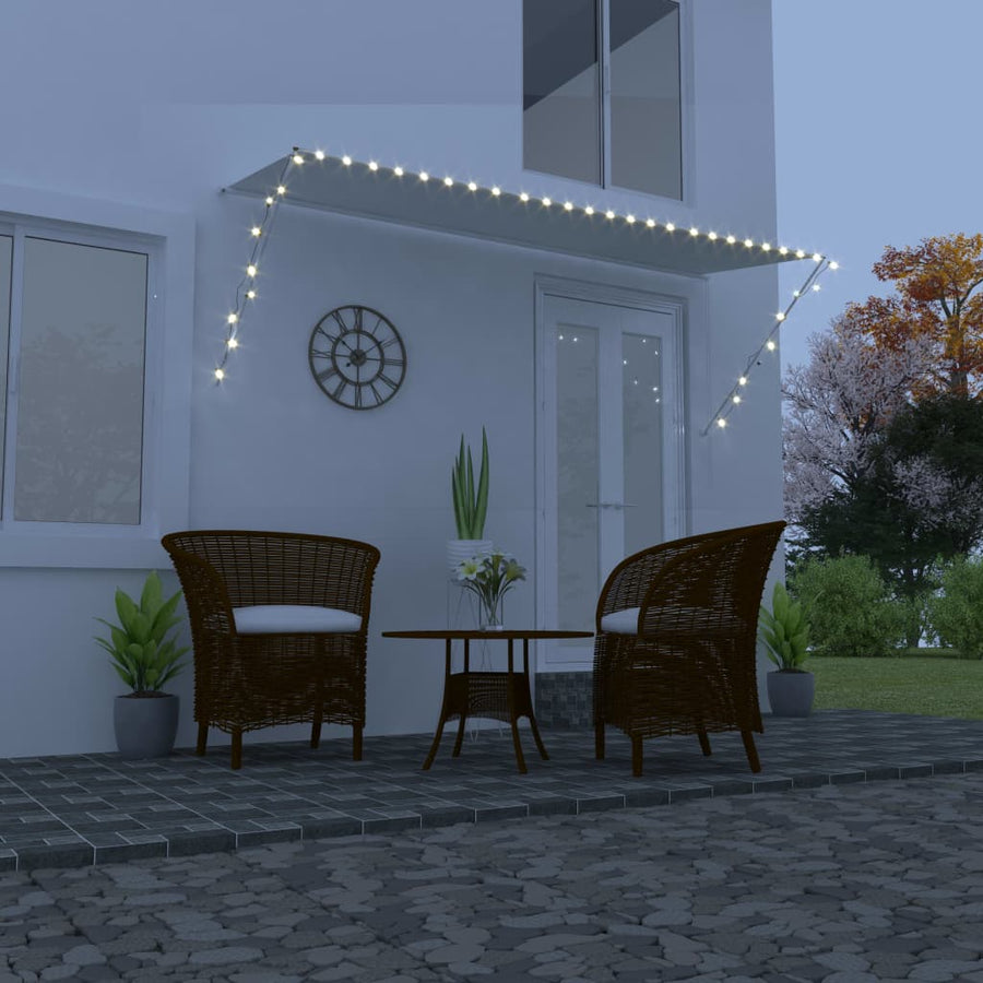 Tenda da Sole Retrattile con LED e Rivestimento PA, 350x150 cm, Crema - immagine 1 | SolPatio
