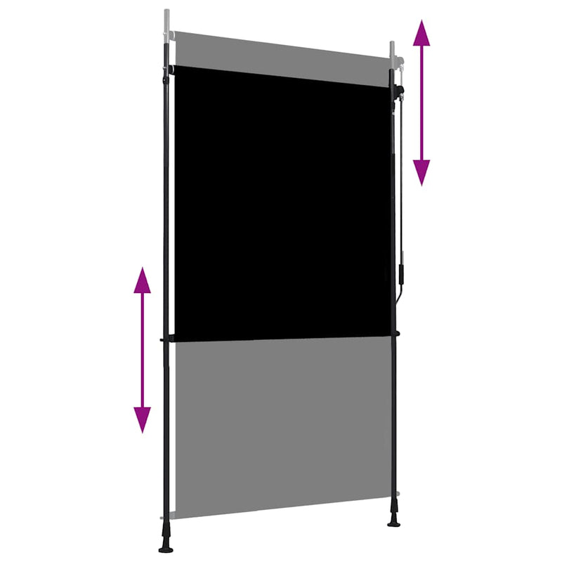 vidaXL Outdoor Roller Blind, 100x270 cm, Anthracite Polyester - Image 9 of 39
