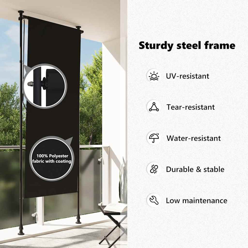 vidaXL Outdoor Roller Blind, 100x270 cm, Anthracite Polyester - Image 29 of 39