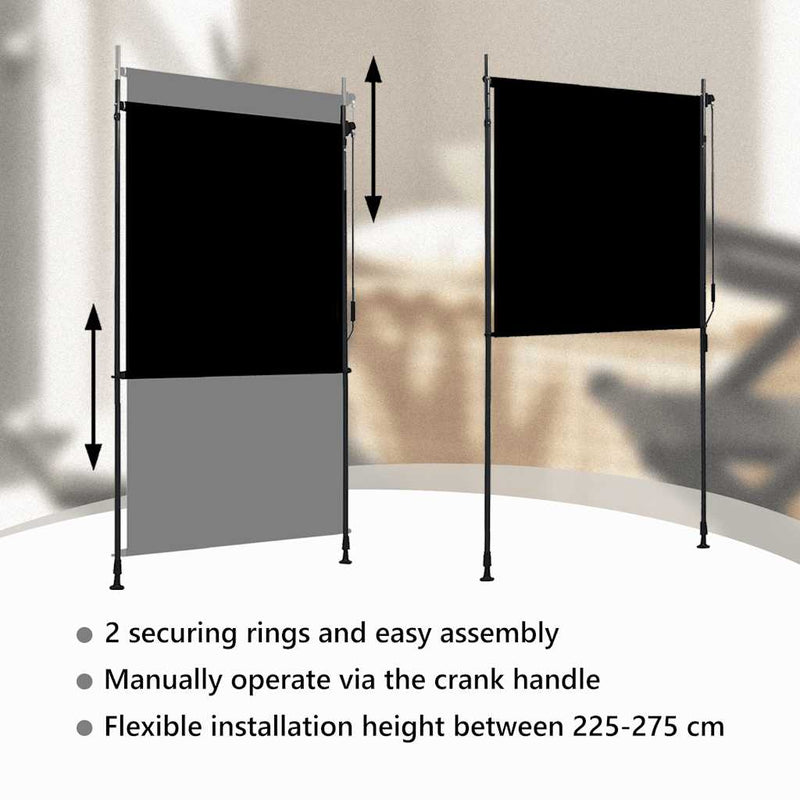 vidaXL Outdoor Roller Blind, 100x270 cm, Anthracite Polyester - Image 31 of 39