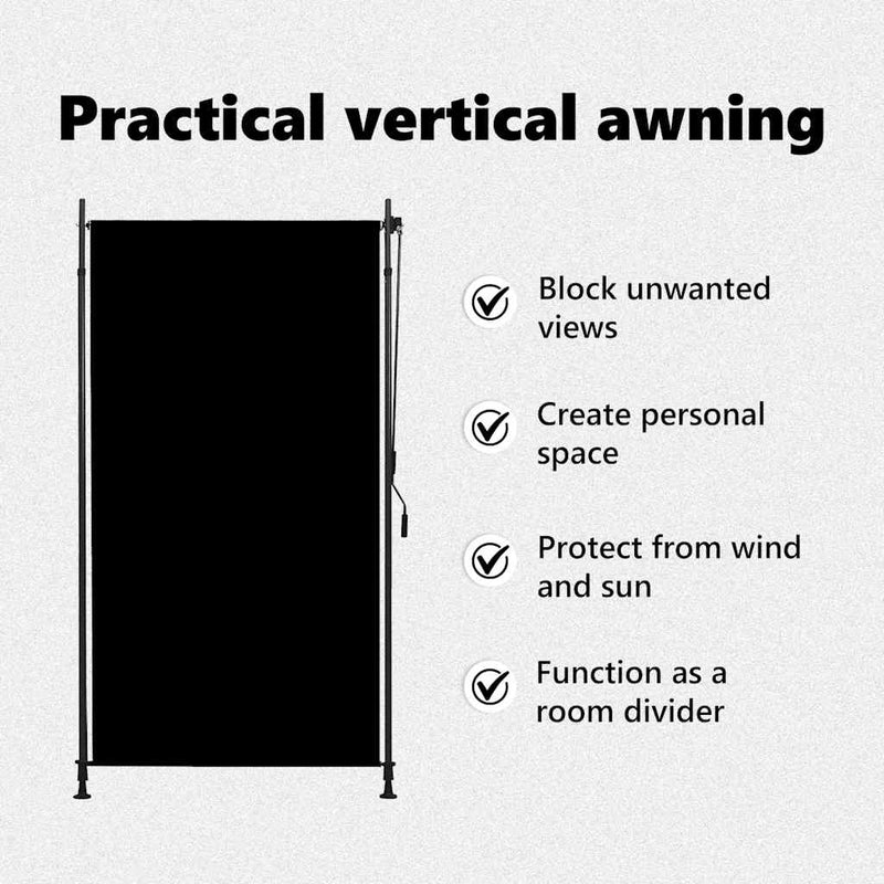vidaXL Outdoor Roller Blind, 100x270 cm, Anthracite Polyester - Image 35 of 39