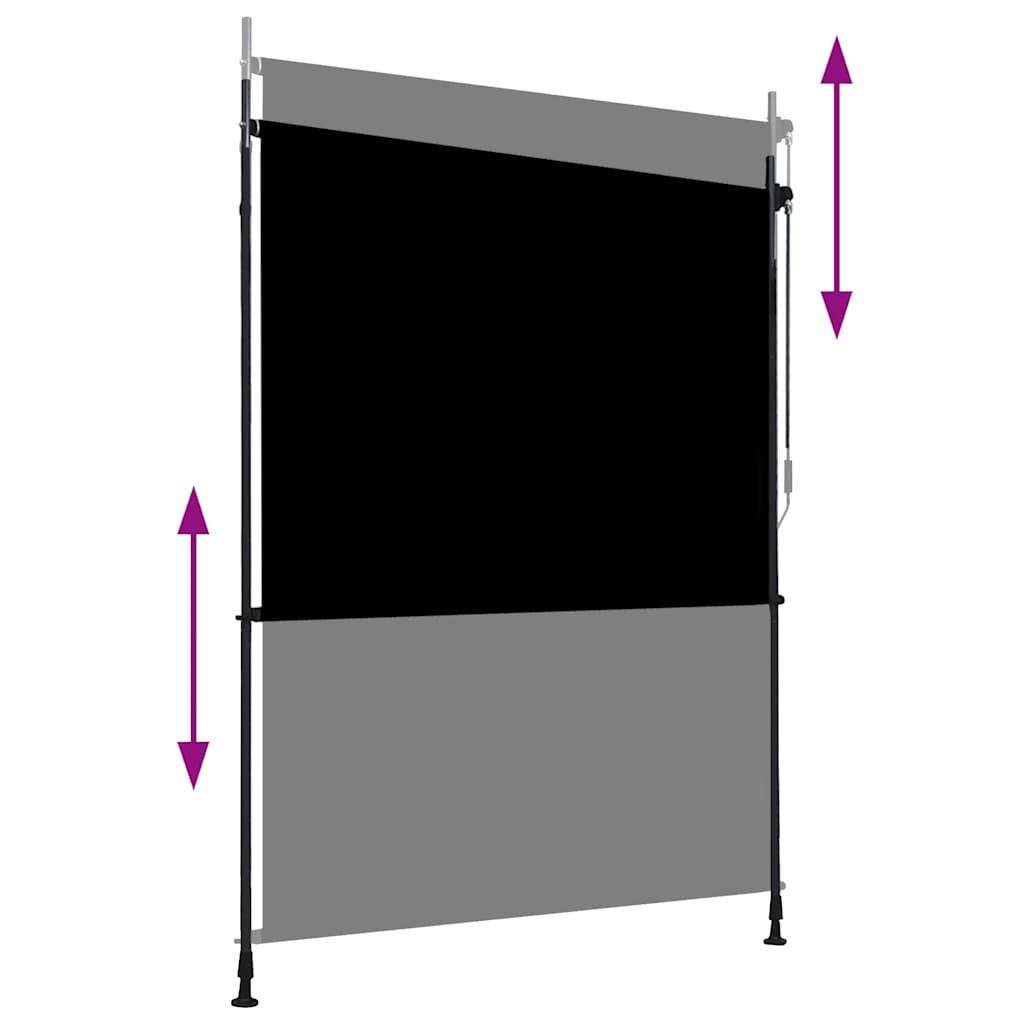 vidaXL Outdoor Roller Blind, 100x270 cm, Anthracite Polyester - Image 6 of 39