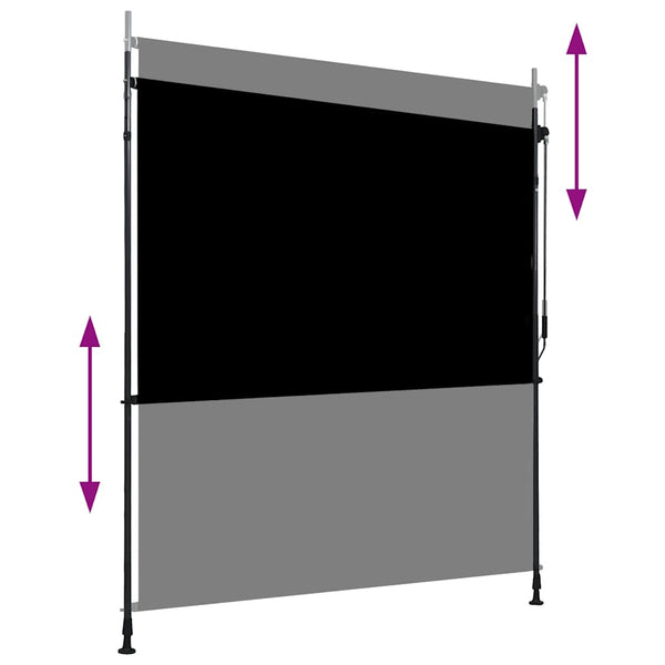 Tenda a Rullo Verticale per Esterni Antracite 200x270 cm - immagine 2 | SolPatio
