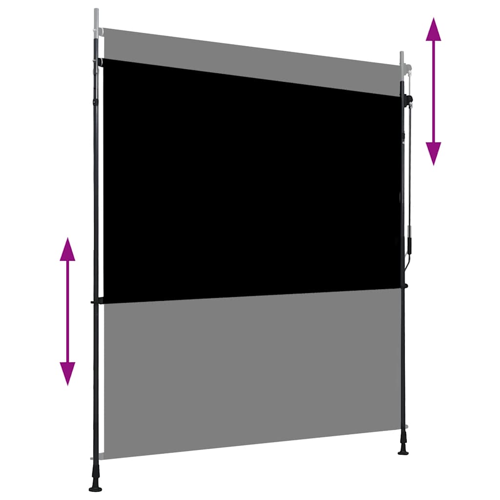 vidaXL Outdoor Roller Blind, 100x270 cm, Anthracite Polyester - Image 8 of 39