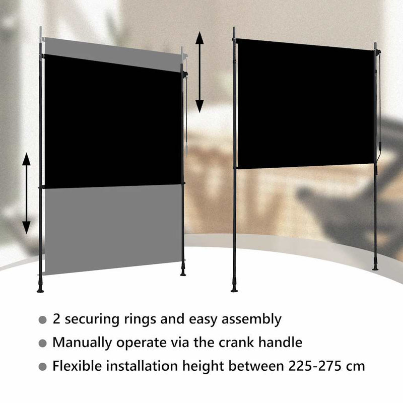 Tenda a Rullo Verticale per Esterni Antracite 200x270 cm - immagine 7 | SolPatio - Image 7 of 9