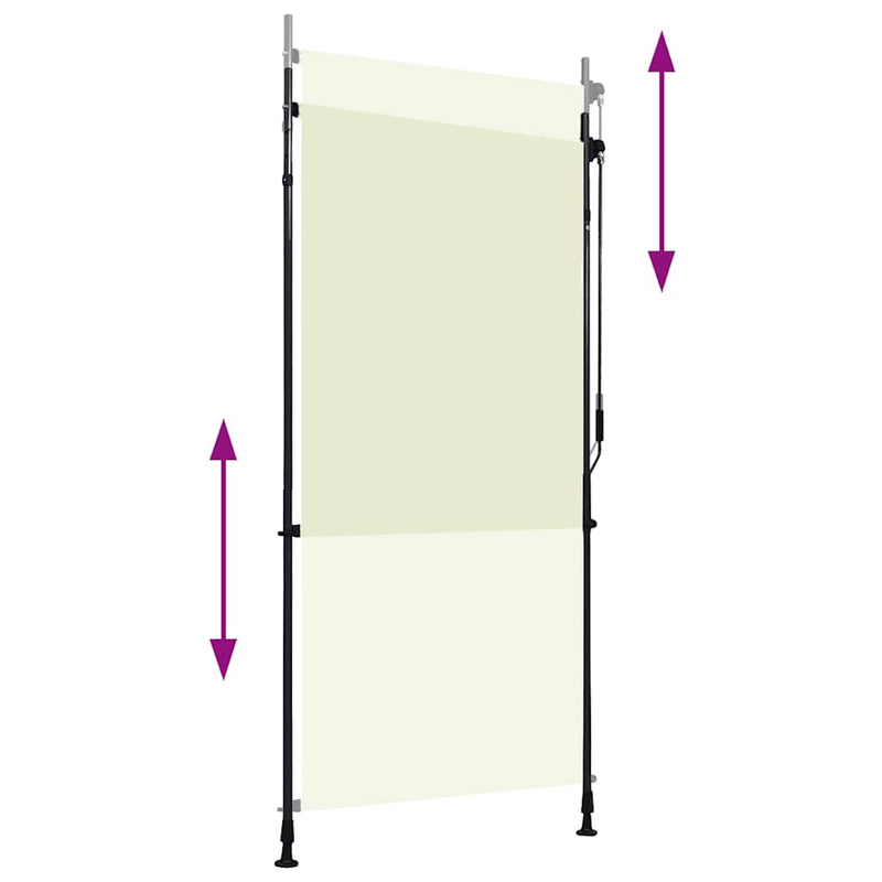 vidaXL Outdoor Roller Awning, Fabric with PA Coating, 100x270 cm, Cream - Image 6 of 34