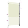vidaXL Outdoor Roller Blind, Polyester, 120x270 cm, Cream - Image 5 of 26