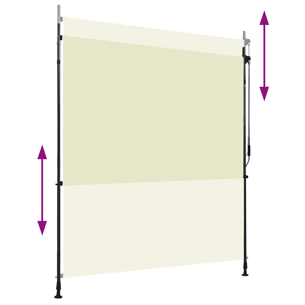 vidaXL Outdoor Roller Awning, Fabric with PA Coating, 100x270 cm, Cream - Image 5 of 34