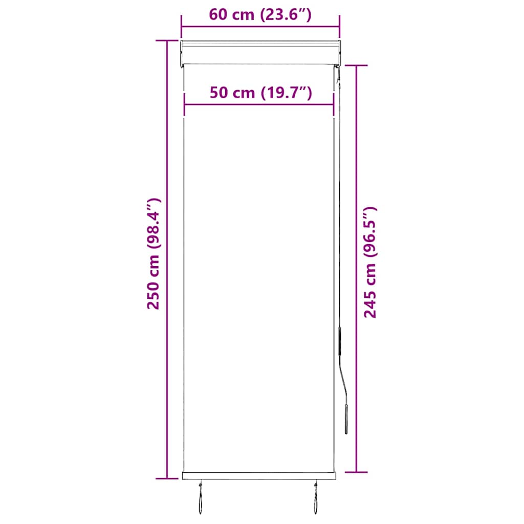 vidaXL Tenda a Rullo per Esterni 60x250 cm Arancione e Marrone - Image 7 of 7