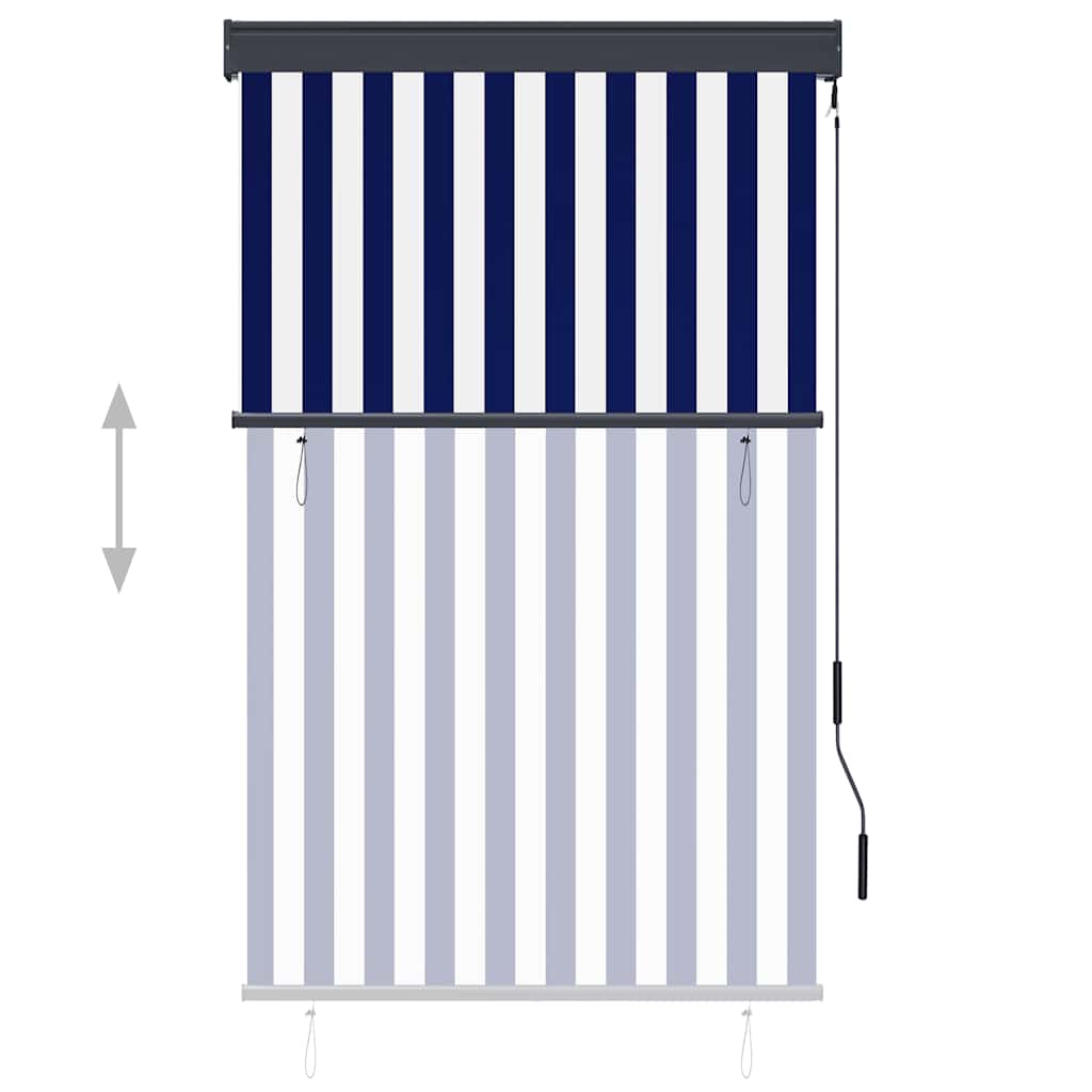 vidaXL Tenda a Rullo per Esterni 100x250 cm Blu e Bianca - Image 2 of 8
