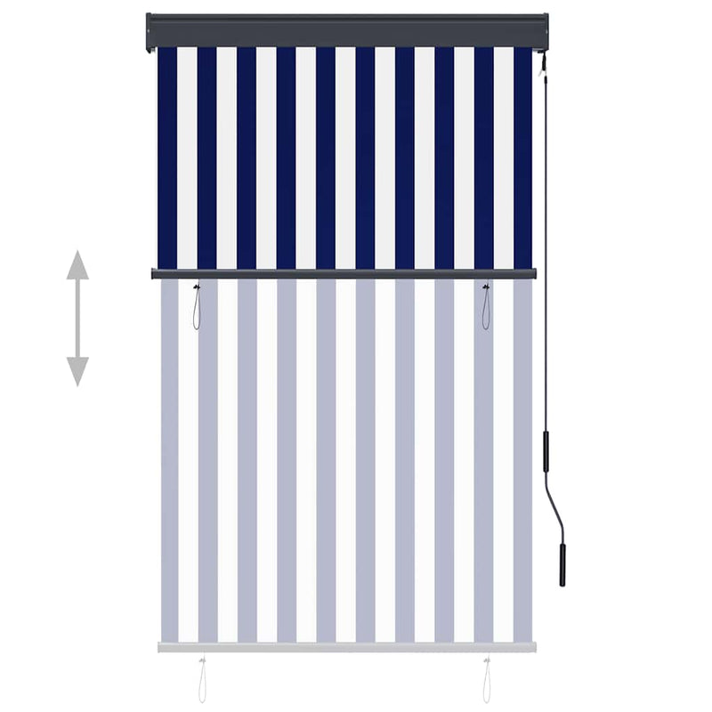 vidaXL Tenda a Rullo per Esterni 100x250 cm Blu e Bianca - Image 2 of 8