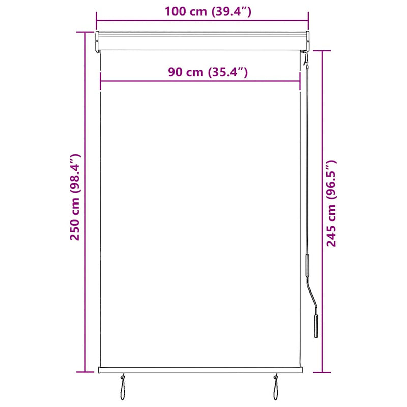 vidaXL Toldo Enrollable para Exteriores 100x250 cm Blanco y Naranja - Image 16 of 16