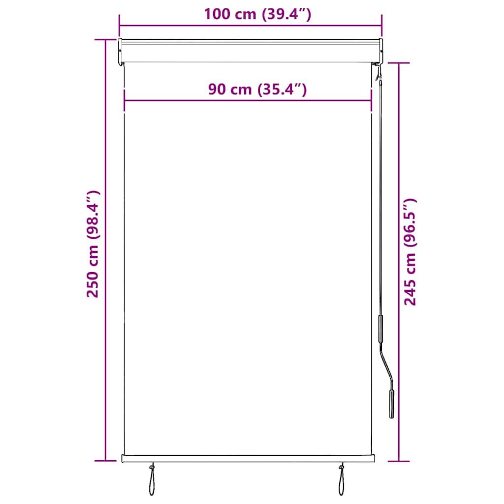 Tenda a Rullo per Esterni in Tessuto Poliestere 100×250 cm Arancione e Marrone - Image 8 of 8