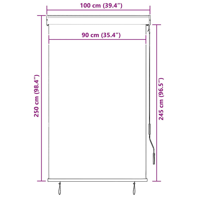 vidaXL Tenda a Rullo per Esterni 100x250 cm Arancione e Marrone - Image 8 of 8