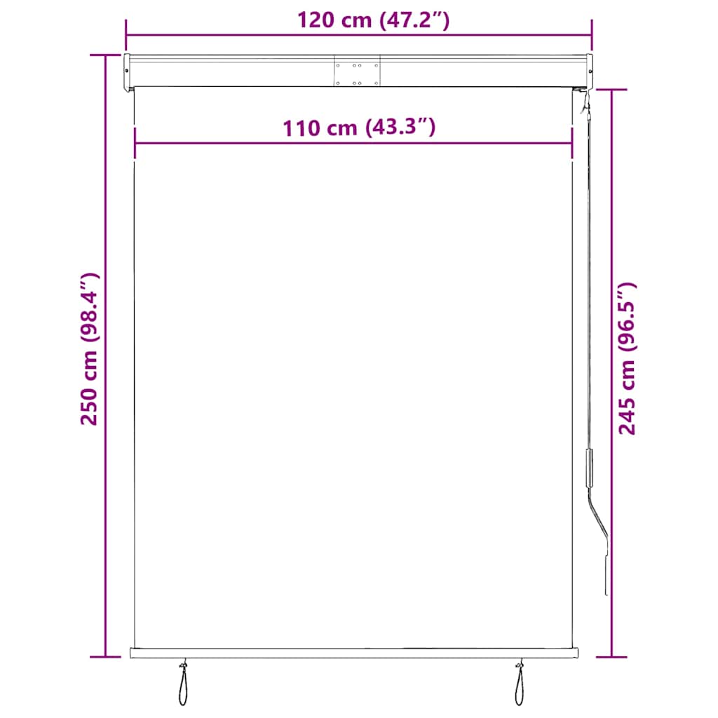 vidaXL Tenda a Rullo per Esterni 120x250 cm Arancione e Marrone - Image 24 of 24