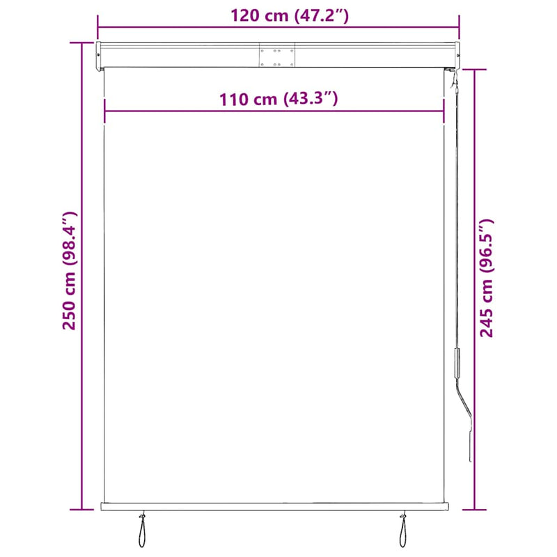 vidaXL Tenda a Rullo per Esterni 120x250 cm Arancione e Marrone - Image 24 of 24