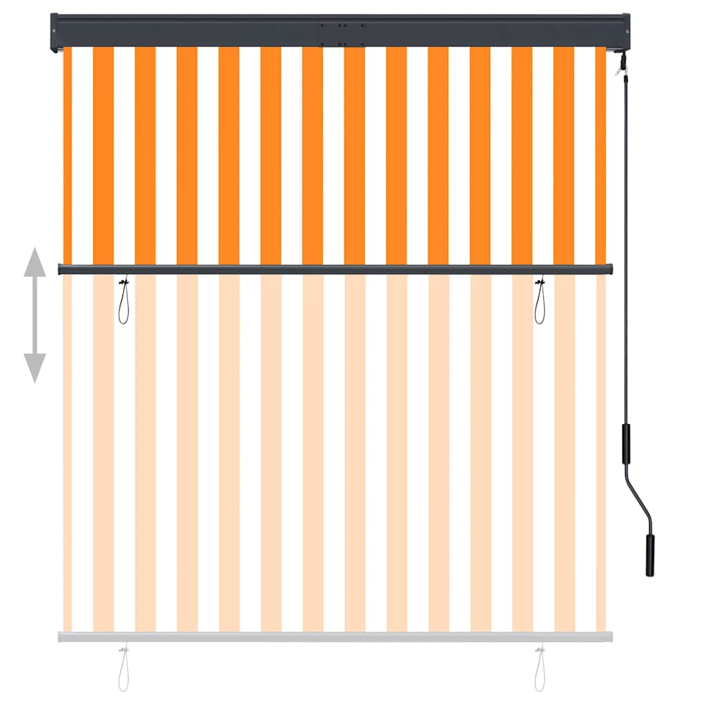 vidaXL Tenda a Rullo per Esterni 140x250 cm Bianco e Arancione - Image 2 of 8