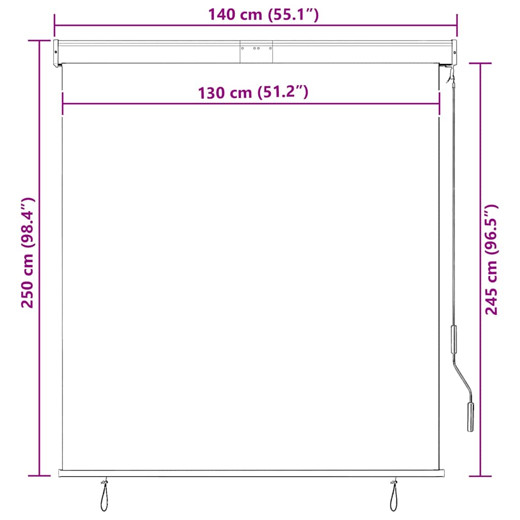 Tenda a Rullo per Esterni Poliestere 140×250 cm Antracite - Image 8 of 8