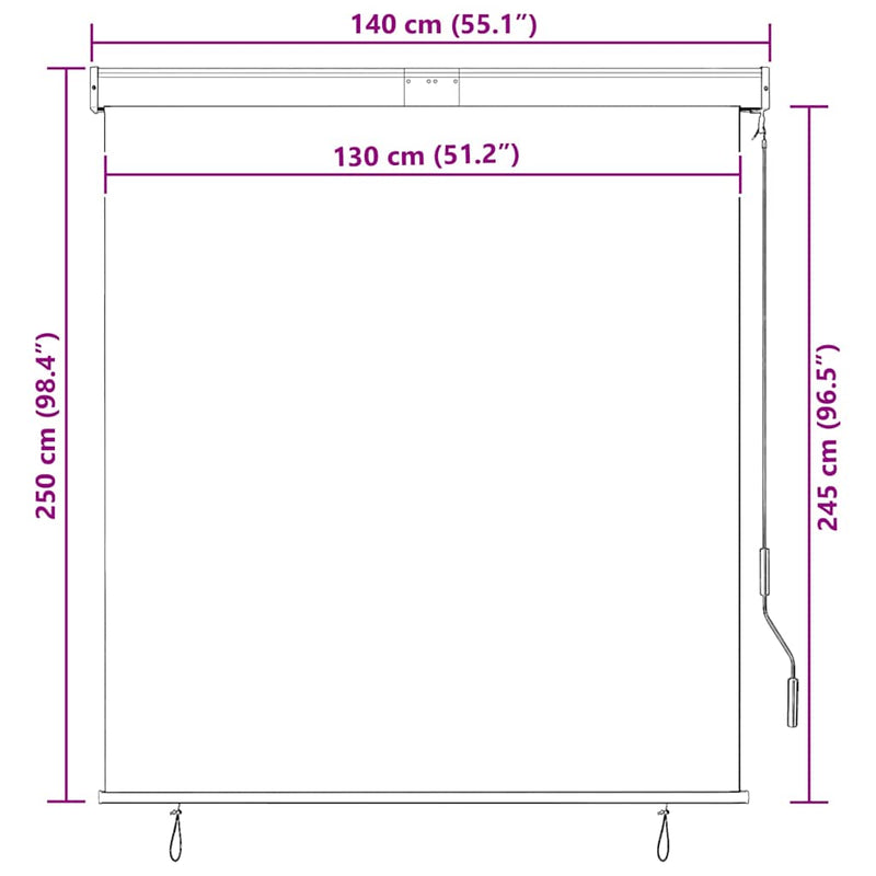 vidaXL Tenda a Rullo per Esterni 140x250 cm Antracite - Image 8 of 8