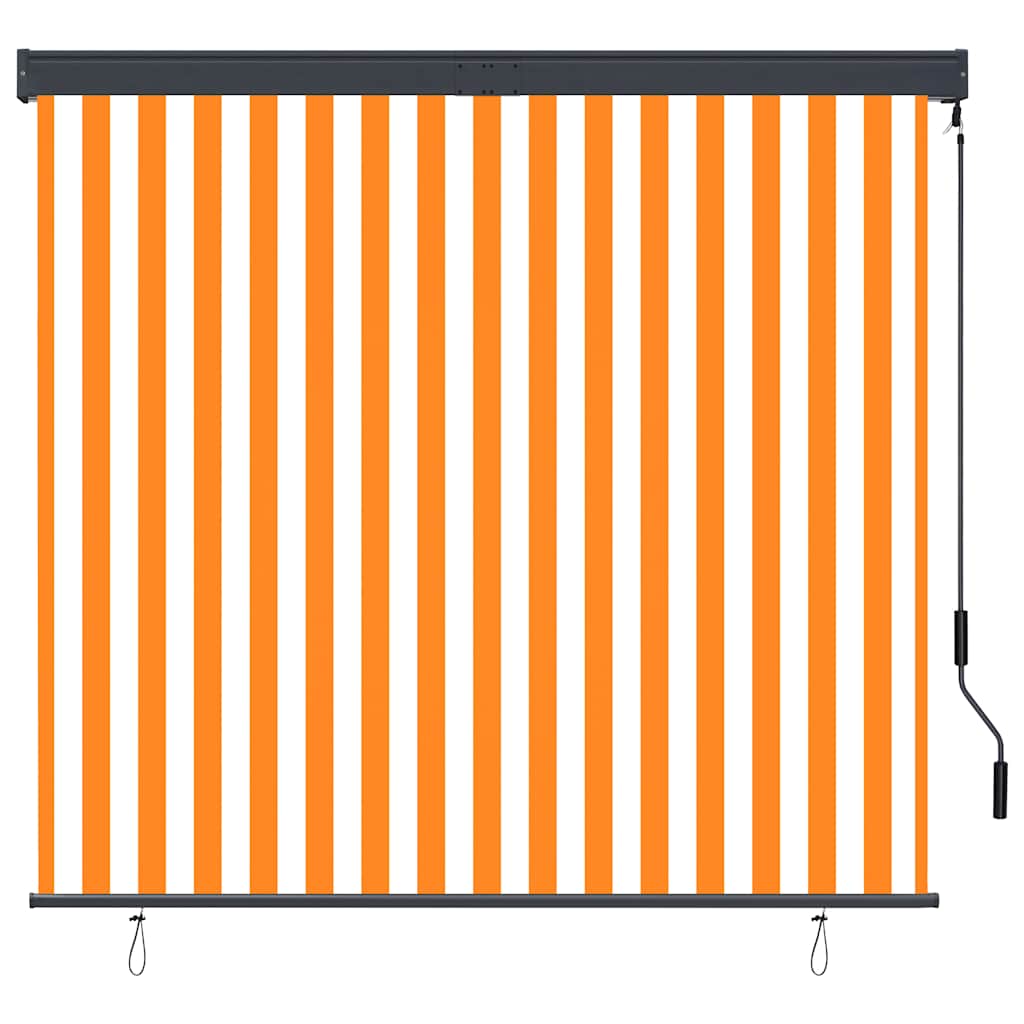 vidaXL Toldo Enrollable para Exteriores 100x250 cm Blanco y Naranja - Image 2 of 16