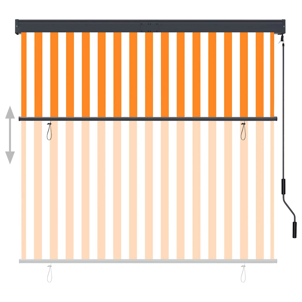 vidaXL Toldo Enrollable para Exteriores 100x250 cm Blanco y Naranja - Image 3 of 16
