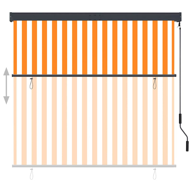 vidaXL Toldo Enrollable para Exteriores 100x250 cm Blanco y Naranja - Image 3 of 16