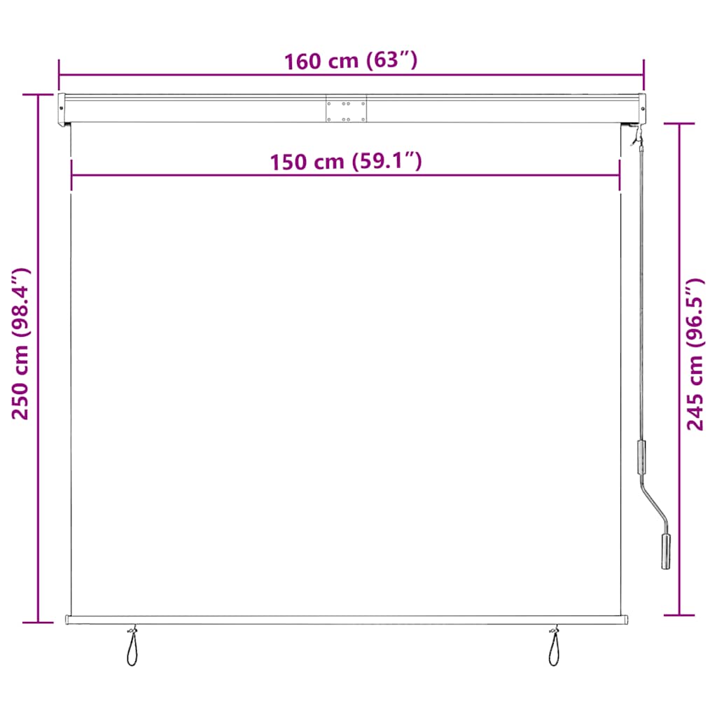 vidaXL Toldo Enrollable para Exteriores 100x250 cm Blanco y Naranja - Image 15 of 16