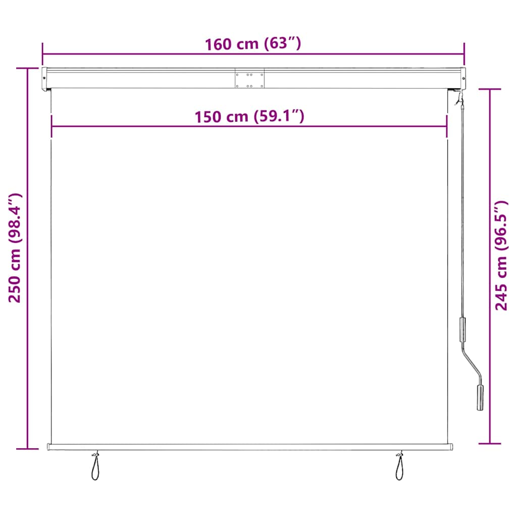 vidaXL Tenda a Rullo per Esterni 160x250 cm Arancione e Marrone - Image 8 of 8