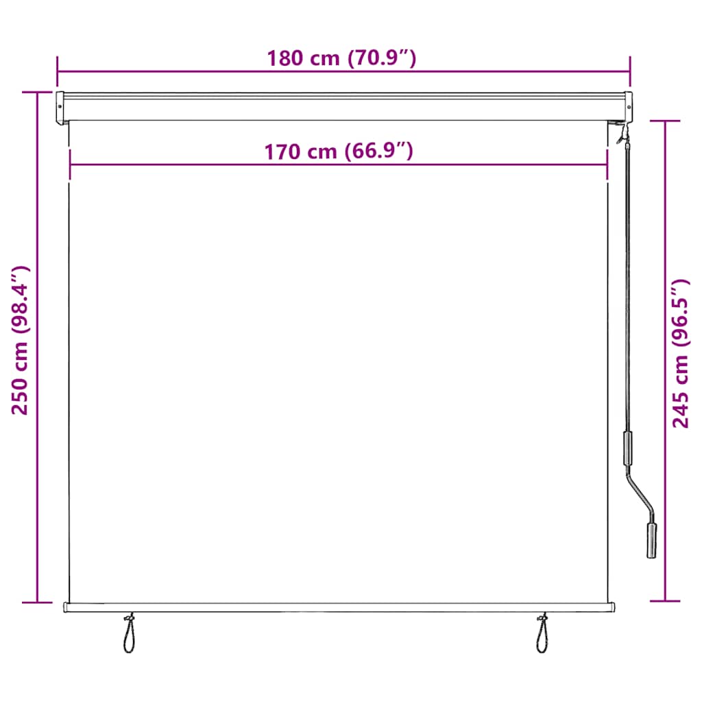 Tenda a Rullo per Esterni in Poliestere 170×250 cm Crema - Image 7 of 7