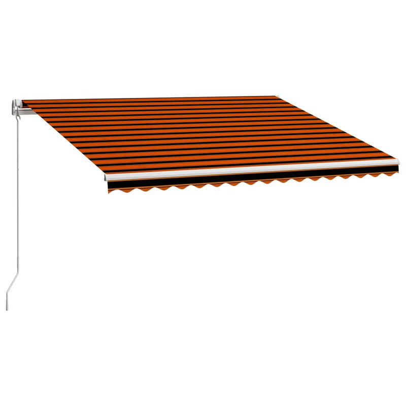 Toldo Retráctil Manual SolPatio con LED Solares 450x300 cm - Naranja y Marrón - Image 5 of 20