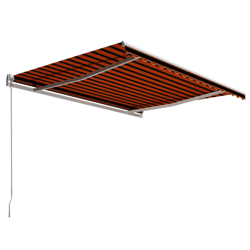Toldo Retráctil Manual SolPatio con LED Solares 450x300 cm - Naranja y Marrón - Image 8 of 20