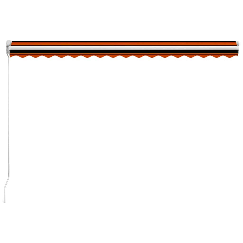 Toldo Retráctil Manual SolPatio con LED Solares 450x300 cm - Naranja y Marrón - Image 11 of 20
