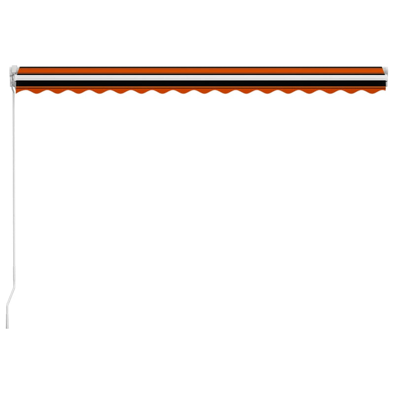 Toldo Retráctil Manual SolPatio con LED Solares 450x300 cm - Naranja y Marrón - Image 11 of 20